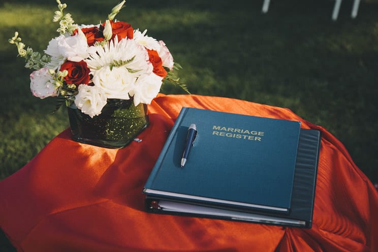 Marriage register book